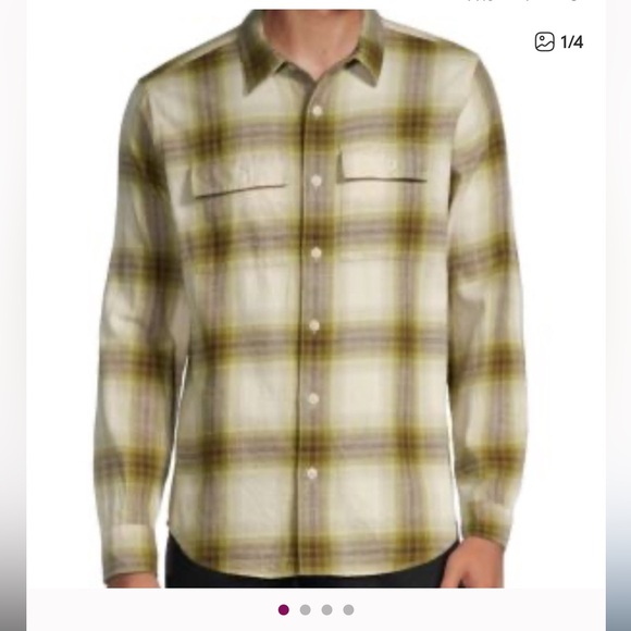 Madewell Perfect Fit Plaid Flannel Button Down Size Large green 100% cotton - Picture 7 of 7